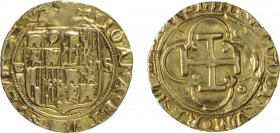 ZECCHE ESTERE. SPAGNA. JUANA E CARLO I (1504-1555). SCUDO
Siviglia. Oro, 3,30 gr, 22 mm, MB
D: IOANA. ET. CAROLVS. Scudo coronato ed accostato da si...