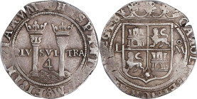 MEXICO. Cob 4 Reales, ND (1548-56)-L Mo. Mexico City Mint. Carlos & Johanna. PCGS Genuine--Cleaned, AU Details.

KM-18; Cal-136; Nesmith-94A. Weight...