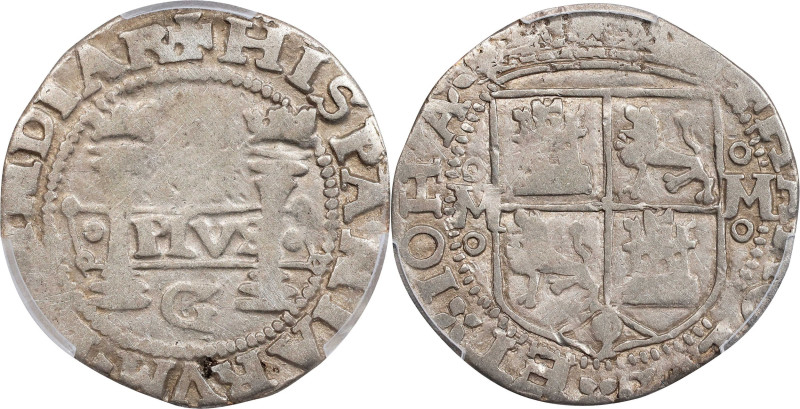 MEXICO. Cob Real, ND (1541-42)-oMo/oMo G. Mexico City Mint. Carlos & Johanna. PC...