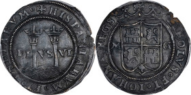 MEXICO. Cob Real, ND (1542-48)-M G. Mexico City Mint. Carlos & Johanna. PCGS Genuine--Environmental Damage, AU Details.

KM-9; Cal-65; Nesmith-48. "...