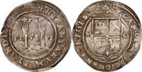 MEXICO. Cob Real, ND (1542-48)-M G. Mexico City Mint. Carlos & Johanna. PCGS Genuine--Tooled, VF Details.

KM-9; Cal-65; Nesmith-48. "Late Series". ...
