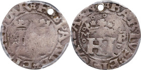 MEXICO. Cob 1/2 Real, ND (1541-42)-oMo oPo. Mexico City Mint. Carlos & Johanna. PCGS Genuine--Damage, Fine Details.

KM-6; Cal-44; Nesmith-23. Weigh...