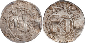 MEXICO. Cob 1/2 Real, ND (1554-56)-Mo O. Mexico City Mint. Carlos & Johanna. PCGS VF-25.

KM-6.5; Cal-Type 20; Nesmith-107G. "Late Series". A wholes...