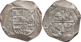 MEXICO. Cob 8 Reales, ND (1598-1606)-Mo F. Mexico City Mint. Philip III. PCGS AU-50.

KM-44.1; Cal-881. Weight: 27.72 gms. While the holder suggests...