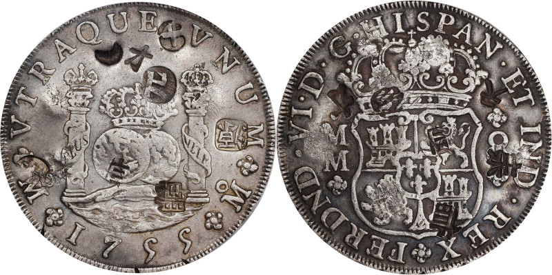 MEXICO. 8 Reales, 1755-Mo MM. Mexico City Mint. Ferdinand VI. PCGS Genuine--Chop...