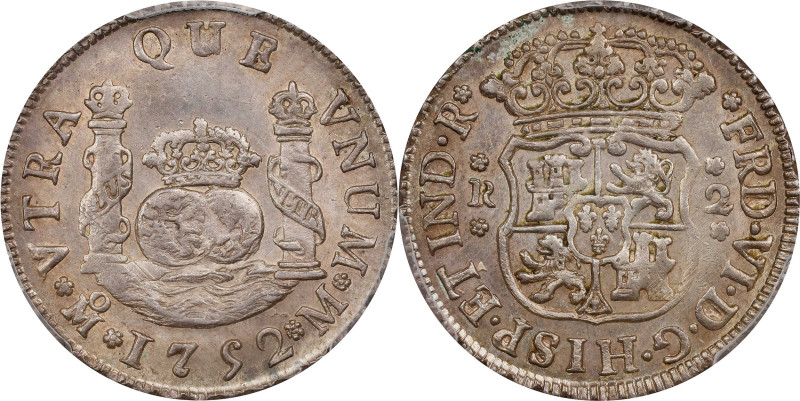 MEXICO. 2 Reales, 1752-Mo M. Mexico City Mint. Ferdinand VI. PCGS MS-62.

KM-8...