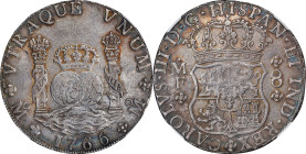 MEXICO. 8 Reales, 1766-Mo MF. Mexico City Mint. Charles III. NGC AU-50.

KM-105; Cal-904 (old number). A glossy circulated example of this popular P...