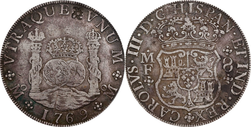 MEXICO. 8 Reales, 1769-Mo MF. Mexico City Mint. Charles III. PCGS Genuine--Chopm...