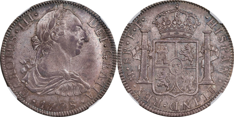 MEXICO. 8 Reales, 1778-Mo FF. Mexico City Mint. Charles III. NGC AU-58.

KM-10...