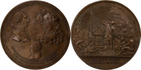 MEXICO. Bronze Proclamation Medal, 1785. Charles III, with Charles (IV) and Ferdinand (VII). PCGS MS-62.

Grove-K-82B; Fonrobert-6395. By G. A. Gil....