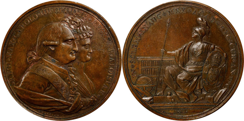 MEXICO. University of Mexico City Bronze Medal, 1790. ABOUT UNCIRCULATED.

Gro...