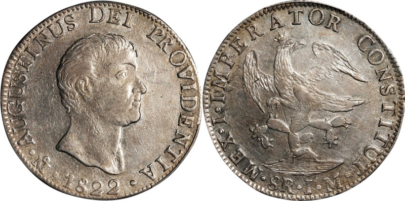 MEXICO. 8 Reales, 1822-Mo JM. Mexico City Mint. Augustin I Iturbide. PCGS AU-50....