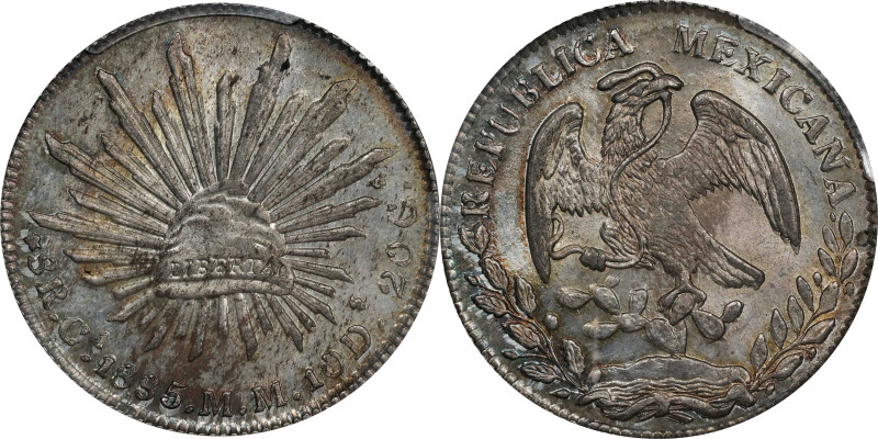 MEXICO. 8 Reales, 1885-Ca MM. Chihuahua Mint. PCGS MS-64.

KM-377.2; DP-Ca68. ...