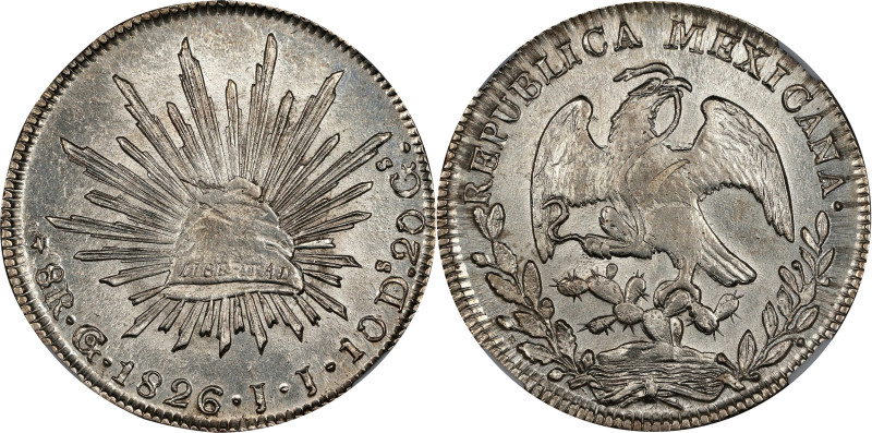 MEXICO. 8 Reales, 1826-Go JJ. Guanajuato Mint. NGC Unc Details--Cleaned.

KM-3...