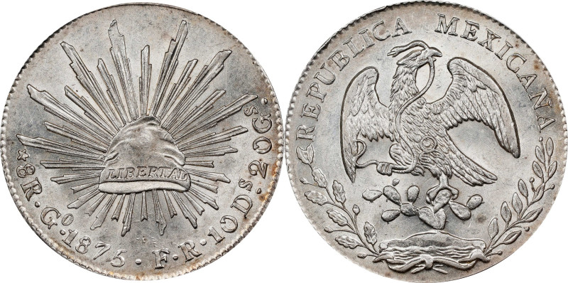 MEXICO. 8 Reales, 1875-Go FR. Guanajuato Mint. PCGS MS-62.

KM-377.8; DP-Go55....