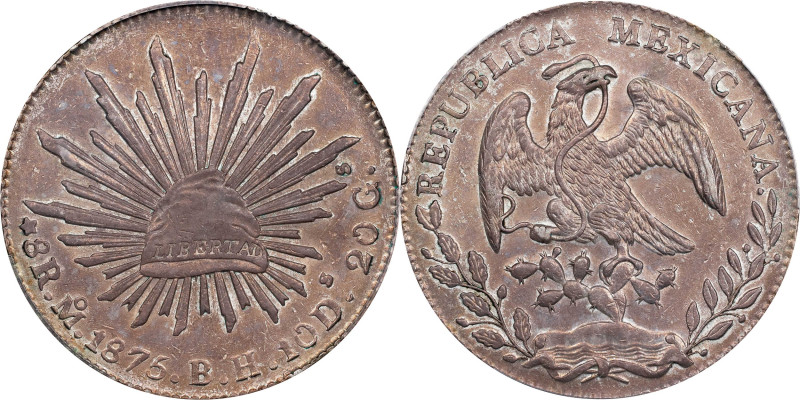 MEXICO. 8 Reales, 1875-Mo BH. Mexico City Mint. PCGS AU-55.

KM-377.10; DP-Mo6...