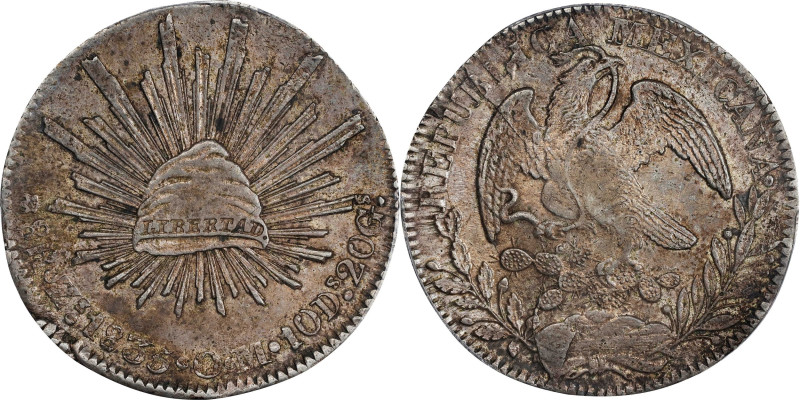 MEXICO. 8 Reales, 1835-Zs OM. Zacatecas Mint. PCGS AU-58.

KM-377.13; DP-Zs15....