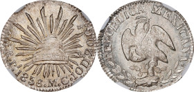 MEXICO. 1/2 Real, 1856-Pi MC. San Luis Potosi Mint. NGC MS-65.

KM-370.10. An impressive Gem example, this alluring minor provides top-end eye appea...