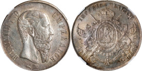 MEXICO. Peso, 1866-Pi. San Luis Potosi Mint. Maximilian I. NGC AU Details--Cleaned.

KM-388.2. This decently preserved example exhibits a bold strik...