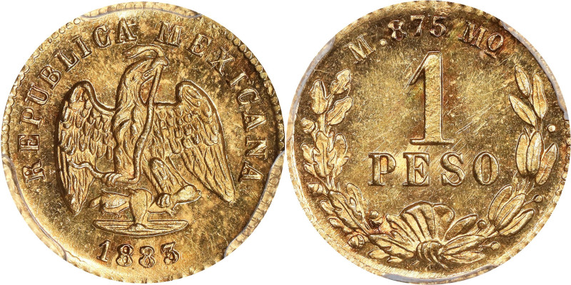 MEXICO. Gold Peso, 1883/72-Mo M. Mexico City Mint. PCGS MS-64.

Fr-157; KM-410...