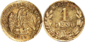 MEXICO. Gold Peso, 1883/72-Mo M. Mexico City Mint. PCGS MS-64.

Fr-157; KM-410.5. Tied with just two others for the top spot in the PCGS census for ...