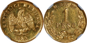 MEXICO. Gold Peso, 1889-Mo M. Mexico City Mint. NGC MS-62.

Fr-157; KM-410.5. Mintage: 500. A RARE issue, this date has the lowest recorded mintage ...