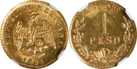 MEXICO. Gold Peso, 1893-Mo M. Mexico City Mint. NGC MS-63+.

Fr-157; KM-410.5. Mintage: 5,917. Minimally marked with impressive mirror-like qualitie...