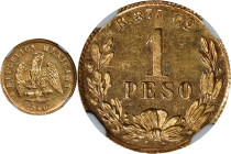 MEXICO. Gold Peso, 1900/800-Go R. Guanajuanto Mint. NGC MS-62.

Fr-161; KM-410.3. A most pleasing Mint State specimen, the present example yields go...