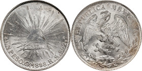 MEXICO. Peso, 1898-Go RS. Guanajuato Mint. PCGS MS-63.

KM-409.1. Exceptionally brilliant with carefully preserved surfaces.

Estimate: $200.00- $...
