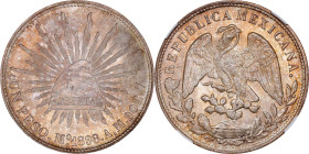 MEXICO. Peso Restrike, "1898"-Mo AM (1949). San Francisco Mint. NGC MS-64.

KM-409.2. Lustrous with mottled peach-orange tone on both sides. Struck ...
