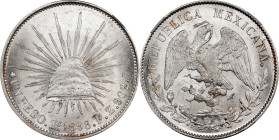 MEXICO. Peso, 1898-Zs FZ. Zacatecas Mint. NGC MS-62.

KM-409.3. Nearly white with frosty luster showcased on both sides.

Estimate: $150.00- $250....