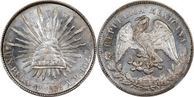 MEXICO. Peso, 1899-Mo AM. Mexico City Mint. NGC MS-62.

KM-409.2. Blazingly bright with a nearly complete strike.

Estimate: $150.00- $250.00