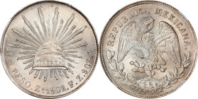MEXICO. Peso, 1902-Zs FZ. Zacatecas Mint. NGC MS-63.

KM-409.3. Sharply detailed with enticing luster.

Estimate: $200.00- $400.00