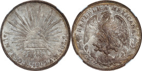 MEXICO. Peso, 1903-Mo AM. Mexico City Mint. NGC MS-62.

KM-409.2. This enticing Mint State example deliver a sharp eye appeal, with good luster and ...