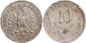 MEXICO. 10 Centavos, 1889-Oa E. Oaxaca Mint. PCGS Genuine--Cleaned, AU Details.

KM-403.8. Mintage: 21,000. A RARE silver minor from the brief two-y...