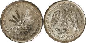 MEXICO. Chihuahua. Peso, 1915-CHa. Chihuahua Mint. PCGS AU-58.

KM-619. Army of the North Issue. Wholesome and entirely enticing in its details, wit...