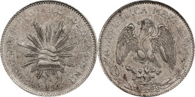 MEXICO. Chihuahua. Peso, 1915-CHa. Chihuahua Mint. PCGS AU-58.

KM-619. Army of the North issue. Displaying with grey speckled patina, this near-Min...