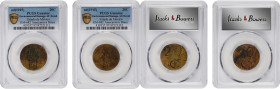 MEXICO. Estado de Mexico - Amecameca. Duo of Brass 20 Centavos (2 Pieces), ND (1915). Both PCGS Genuine--Environmental Damage, AU Details Certified.
...