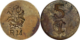MEXICO. Estado De Mexico - Amecameca. Brass 5 Centavos, ND (1915). PCGS Genuine--Environmental Damage, EF Details.

KM-680; GB-245. A strong exempla...