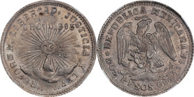 MEXICO. Guerrero. 2 Pesos, 1914-GRO. NGC MS-64.

KM-643. The present specimen of the always popular Guerrero piece far surpasses the norm seen, with...