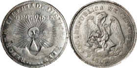 MEXICO. Guerrero. 2 Pesos, 1914-GRO. PCGS MS-62.

KM-643. A near-Choice specimen with well-preserved surfaces and a ring of striking brilliance arou...