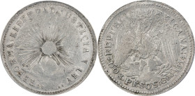 MEXICO. Guerrero. 2 Pesos, 1914-GRO. PCGS Genuine--Scratch, AU Details.

KM-643. Some typical striking weakness and planchet issues are observed, in...