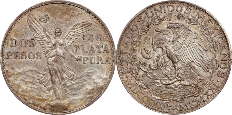 MEXICO. 2 Pesos, 1921-Mo. Mexico City Mint. PCGS AU-58.

KM-462. Commemorating...