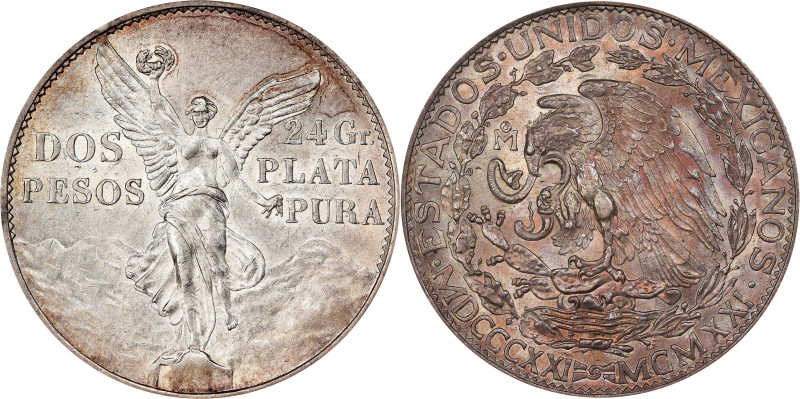 MEXICO. 2 Pesos, 1921-Mo. Mexico City Mint. PCGS AU-58.

KM-462. Mostly white ...