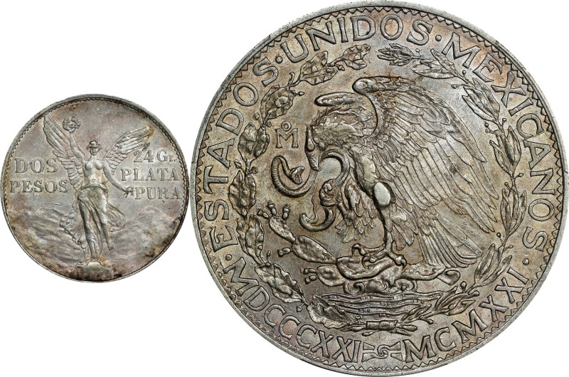 MEXICO. 2 Pesos, 1921-Mo. Mexico City Mint. PCGS AU-53.

KM-462. Commemorating...