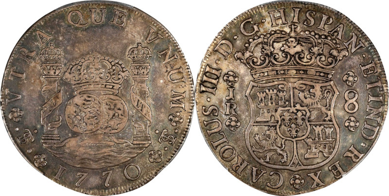 BOLIVIA. 8 Reales, 1770-PTS JR. Potosi Mint. Charles III. PCGS EF-45.

KM-50; ...