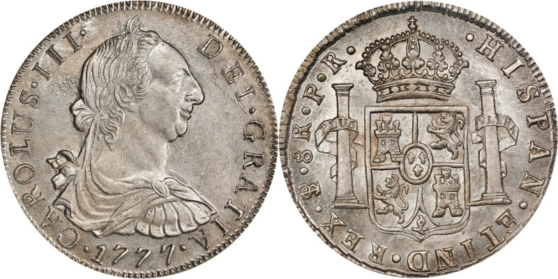 BOLIVIA. 8 Reales, 1777-PTS PR. Potosi Mint. Charles III. PCGS MS-61.

KM-55; ...