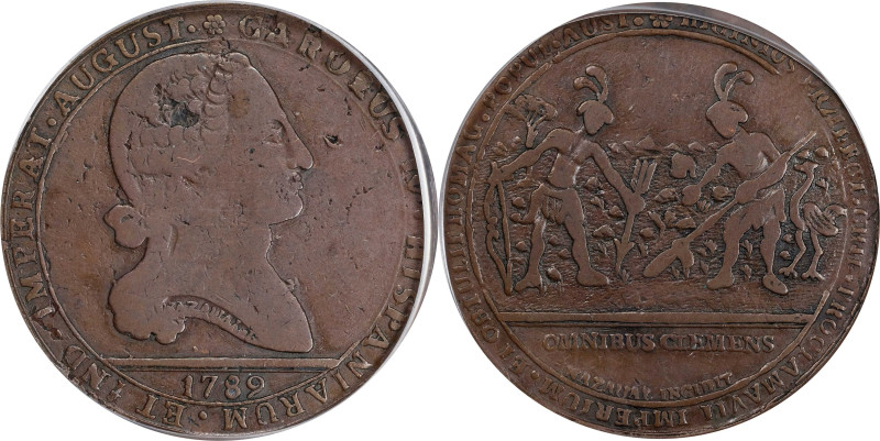 CHILE. Bronze Proclamation Medal, 1789. Charles IV. PCGS VF-25.

Fonrobert-980...