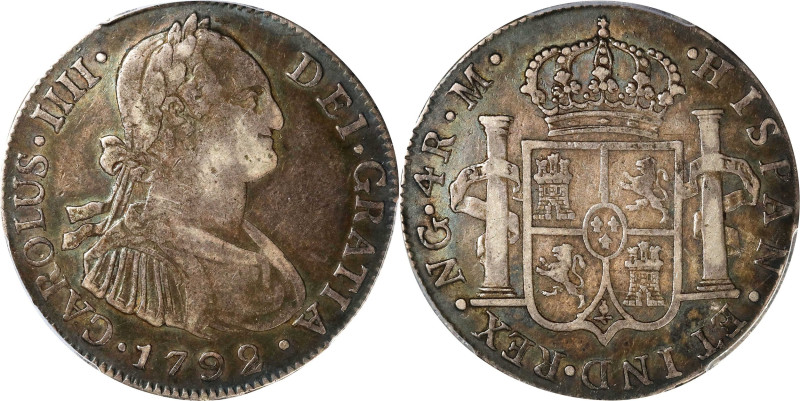 GUATEMALA. 4 Reales, 1792-NG M. Nueva Guatemala Mint. Charles IV. PCGS VF-35.
...