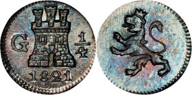GUATEMALA. 1/4 Real, 1821-G. Nueva Guatemala Mint. Ferdinand VII. ANACS MS-67.

KM-72. A resplendent Superb Gem, struck to a degree of admirable exa...